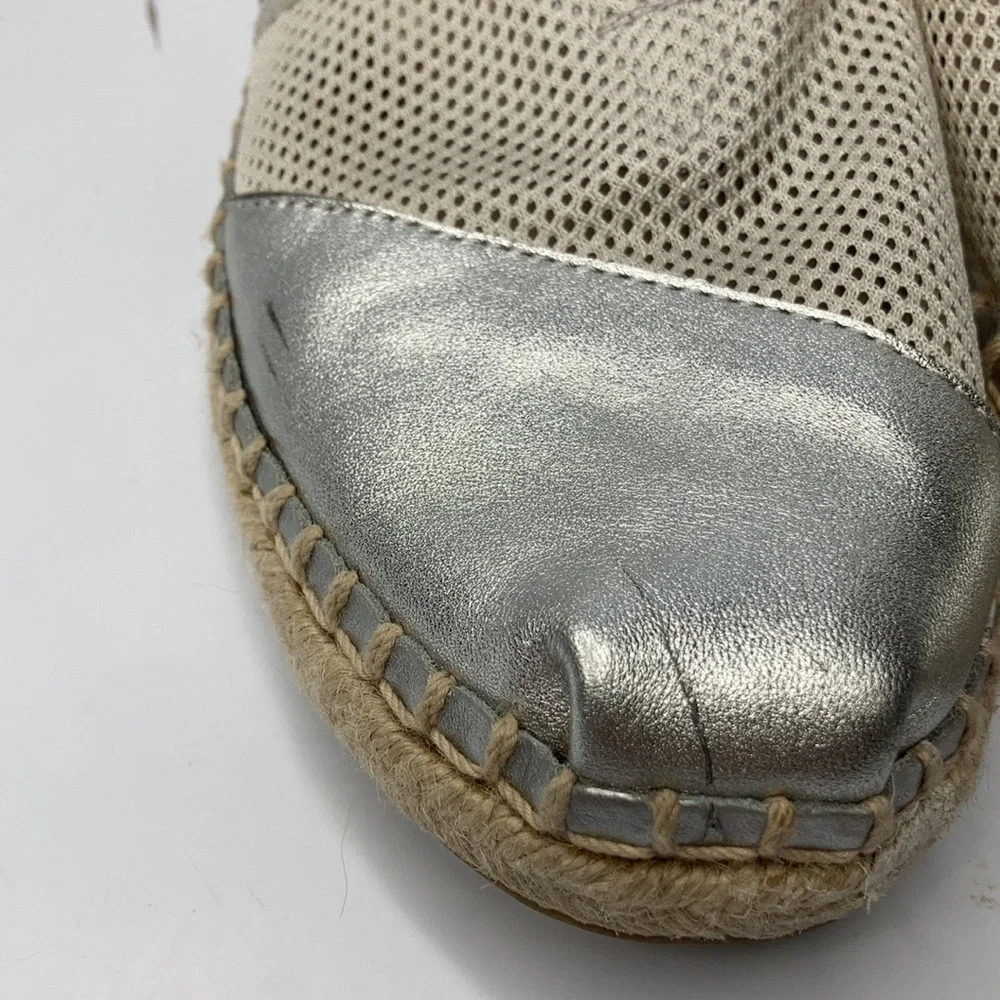 Toms mesh and silver‎ espadrille flats size 7.5